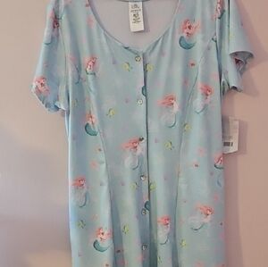 Light Blue Little Mermaid Button-Front Dress